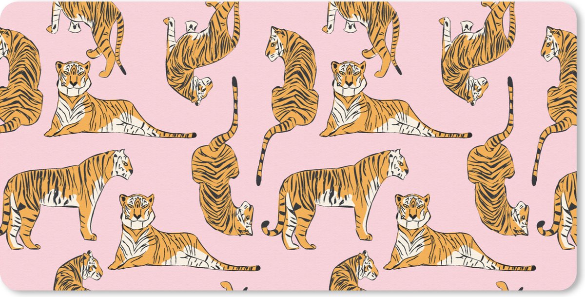 Bureauonderlegger - Patroon - Tiger - Dieren - 60x30 - Muismat