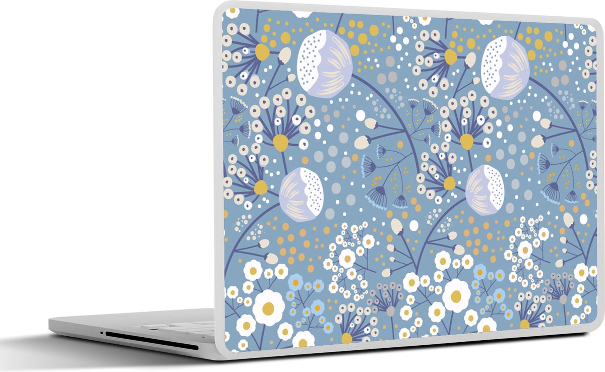 Laptop sticker - 12.3 inch - Patronen - Kamille - Bloemen - 30x22cm - Laptopstickers - Laptop skin - Cover