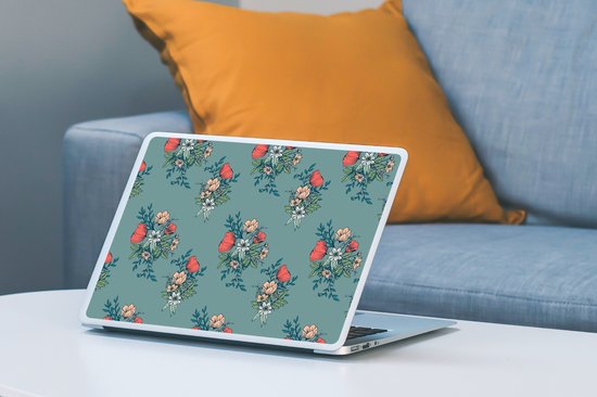 Autocollant pour ordinateur portable - 11,6 pouces - Bouquet - Motifs - Fleurs - Coquelicot - 30x21cm - Autocollants pour ordinateur portable - Skin pour ordinateur portable - Couverture