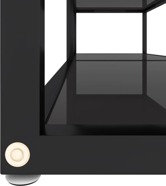 vidaXL Tv-meubel 180x40x40,5 cm gehard glas zwart