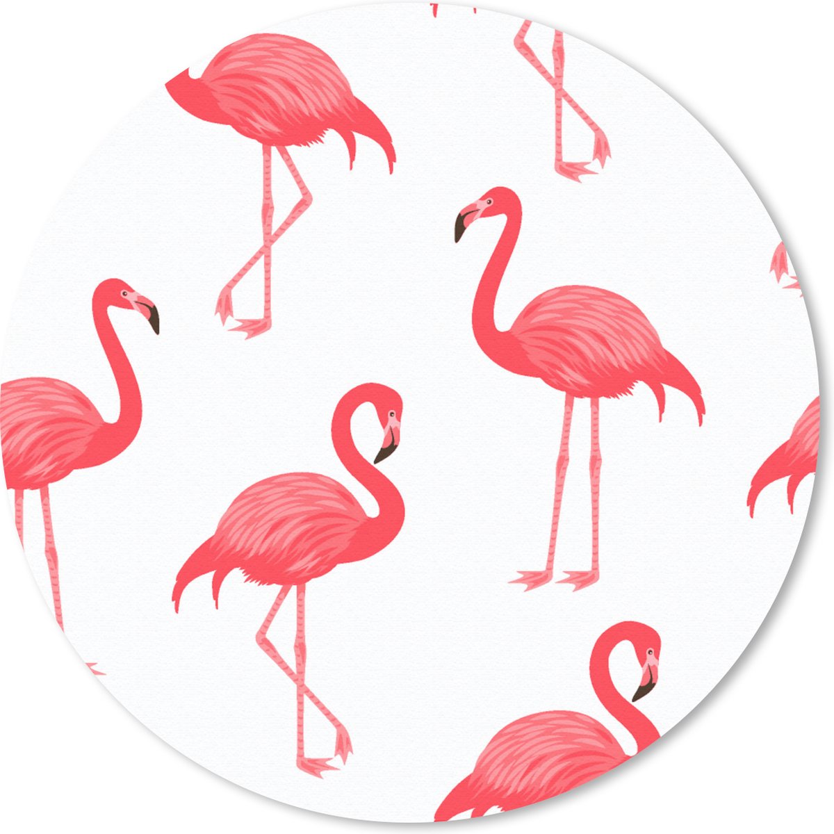 Muismat rond 40x40 cm - Mousepad Patroon - Flamingo - Vogel - Ronde muismatten