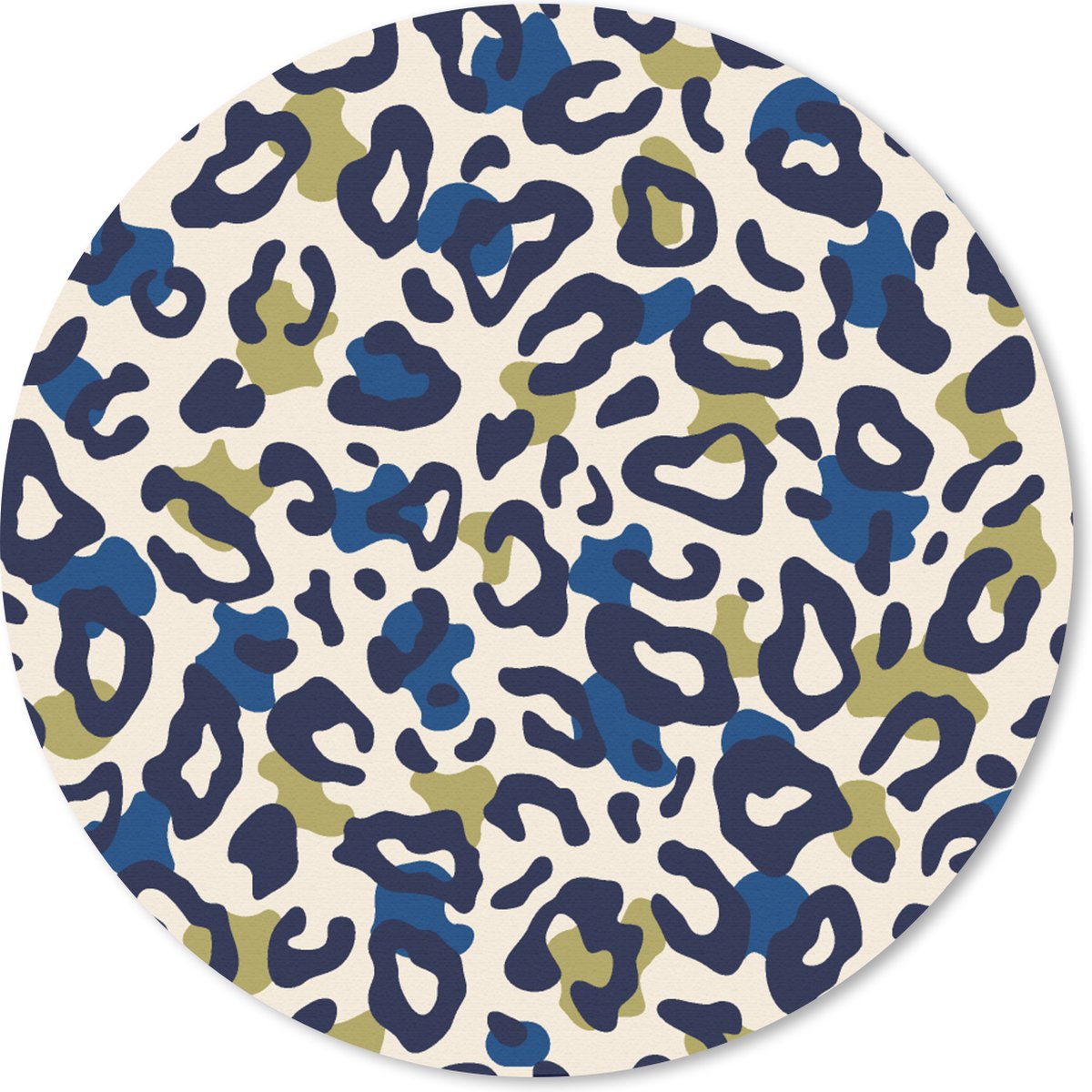 Muismat rond 30x30 cm - Mousepad Panter - Design - Blauw - Groen - Ronde muismatten