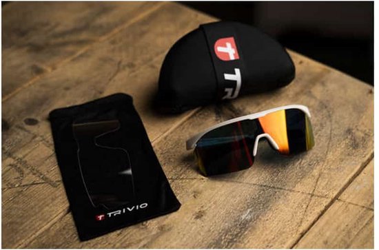 Trivio - Fietsbril Noa Wit Revo Rood met Extra Transparante Lens van Trivio — afbeelding 5