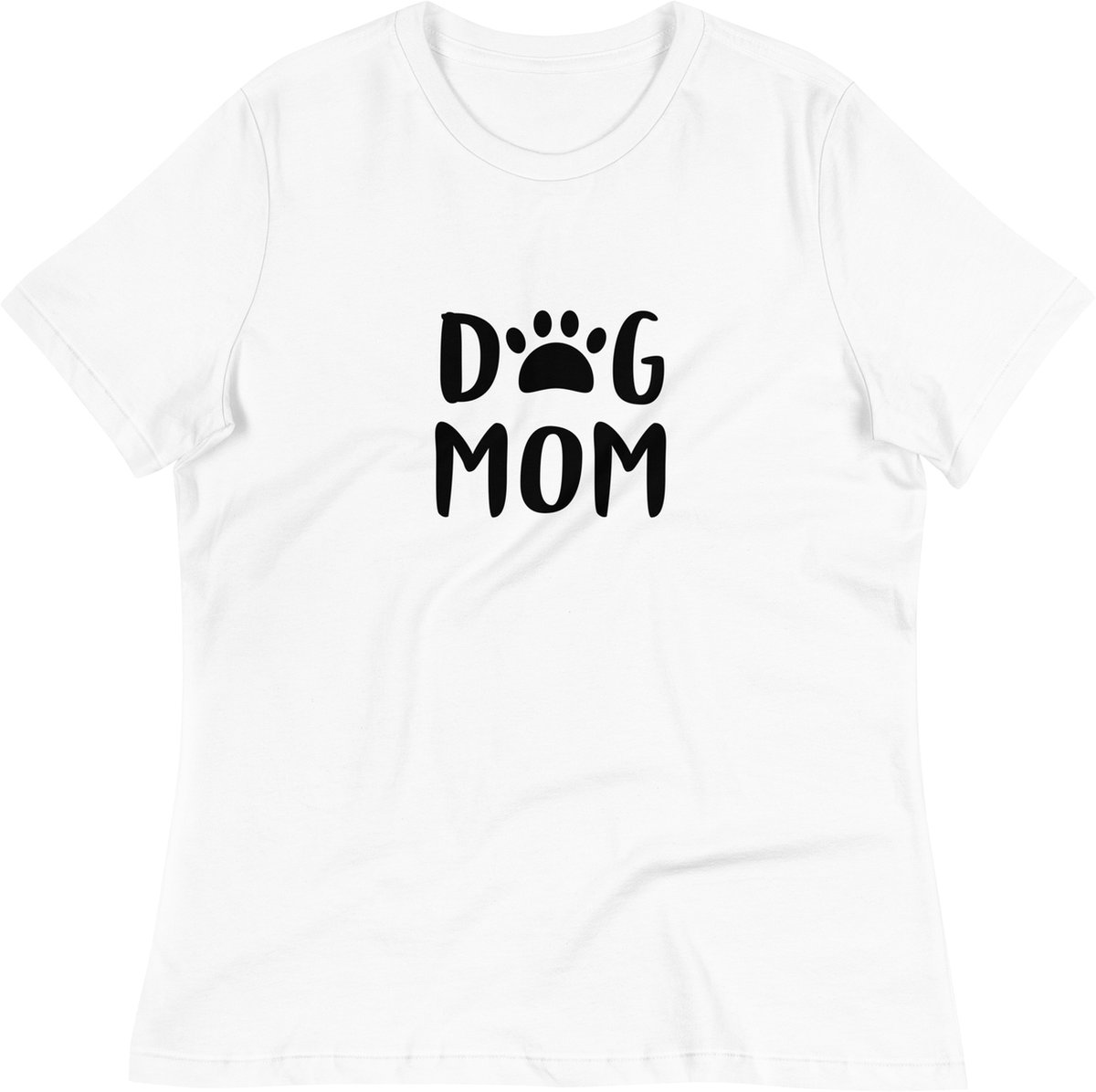T-shirt Dog Mom MT M - Grappig Dames Shirt - Wit Honden Print