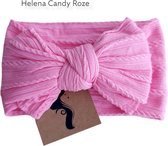 Helena Candy Roze - Grote zachte XXL strik brede baby / kind haarband - zacht comfortabel - meisje haaraccessoires - 1 tot 6 jaar - cadeautip