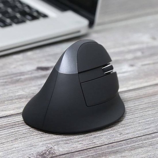 DeLUX M618Mini Souris Verticale Ergonomique Sans Fil – Bluetooth 5.0 + 2.4G, 4000 DPI, Silencieuse, Rechargeable, Gris (Petites Mains)