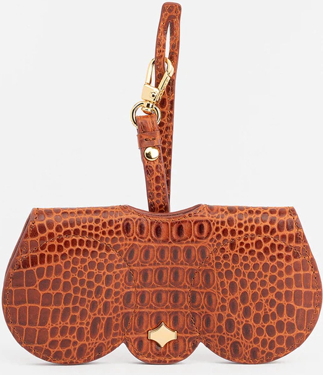 Any Di - suncover - croco cognac - 100% real leather - real gold plated