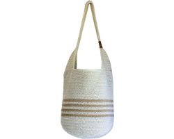 BAYUXX Bags Bali - Gehaakte tas met rits - Model Mata Hari - Handmade in Bali - Met batik voering - Schoudertas - Gestreept - Duurzaam