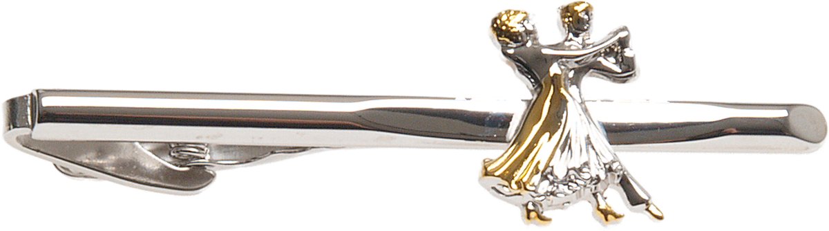 Dasspeld Heren met Geschenkdoos - Zilver - Cadeau voor Dansers - Stropdas Clip met Danskoppel - Diamant HW07976