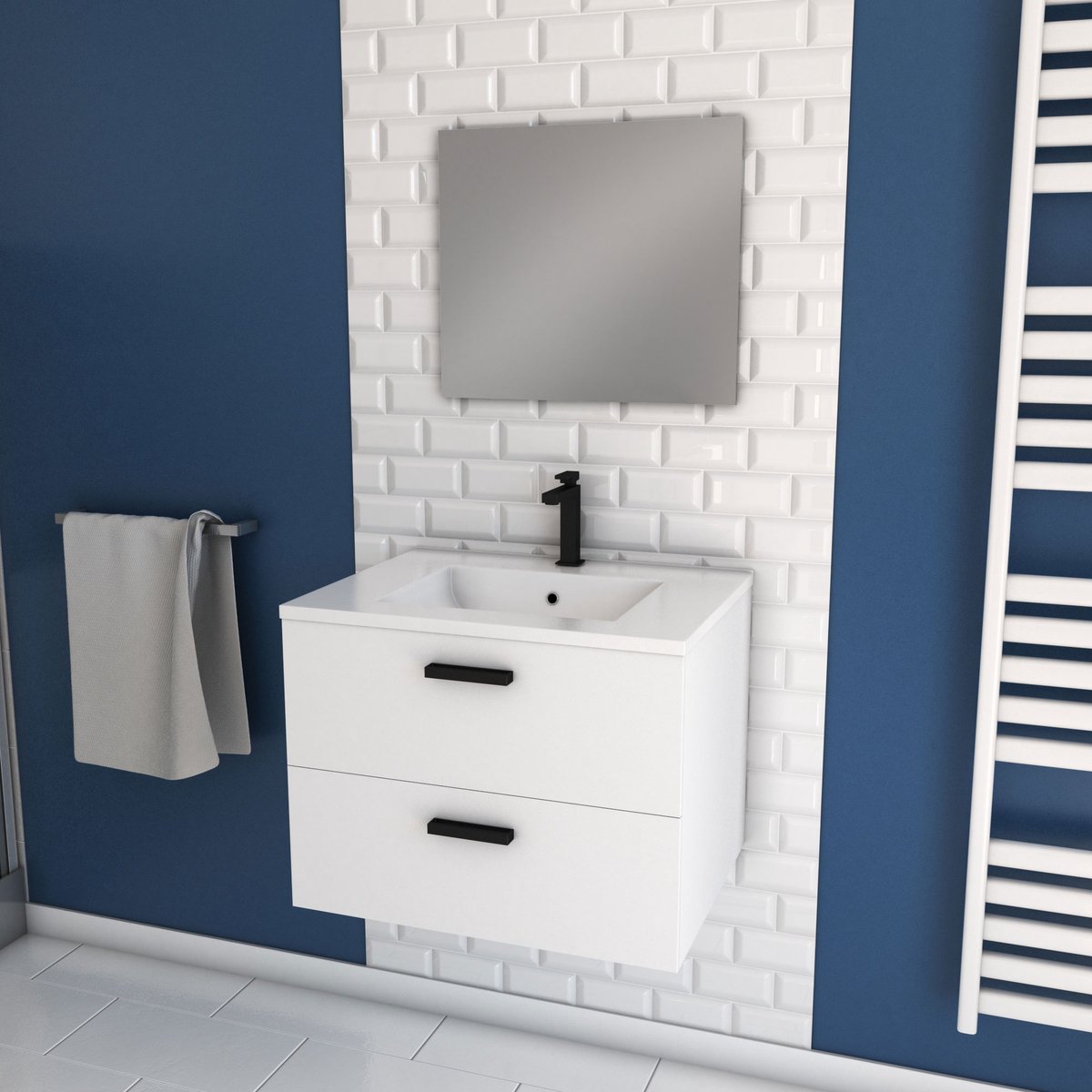 Poubelle salle de bain blanc, noir ou en couleurs - Aurlane