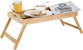 IVOL Table de lit Bamboe - Pieds pliants - Table de lit en bois - Plateau petit-déjeuner
