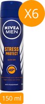 Bol.com NIVEA MEN Stress Protect - 6 x 150 ml - Deodorant Spray - Voordeelverpakking aanbieding