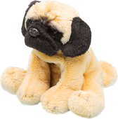 Pluche knuffel dieren Mopshond hond 13 cm - Speelgoed knuffelbeesten - Honden soorten