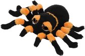 Halloween - Pluche oranje met zwarte spin knuffel 13 cm - Spinnen insecten knuffels - Speelgoed voor kinderen