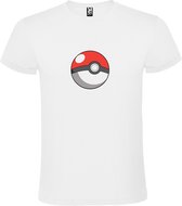 Wit T shirt met print van "Pokeball " print Rood / Wit / Zwart " size M