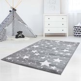Kindertapijt Koho Sterretjes Grijs Vloerkleed - 80x150- Kinderkamer - Babykamer - Baby - Kids - Jongens en Meisjes - Kinderen