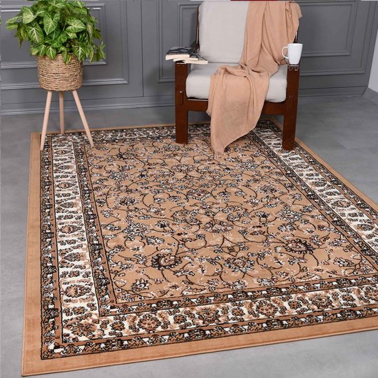 Flycarpets Klassiek Beige Vloerkleed Skazar - Oosters motief - Perzisch Tapijt - 160x230 cm