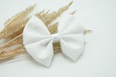 Cotton lace regular haarstrik - Kleur Elegant wit - Haarstrik  - Babyshower - Bows and Flowers