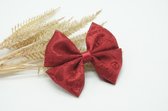 Cotton lace regular haarstrik - Kleur Bordeaux rood - Haarstrik  - Babyshower - Bows and Flowers