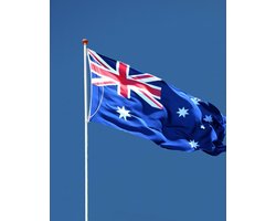 Australische Vlag - Australië Vlag - 90x150cm - Australia Flag - Originele Kleuren - Sterke Kwaliteit Incl Bevestigingsringen - Hoogmoed Vlaggen