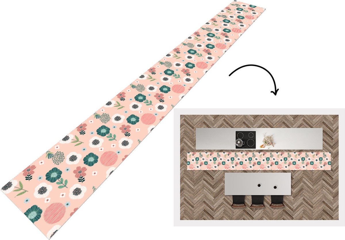 KitchenYeah Keukenloper - Keukenmat - Patronen - Bloemen - Planten - Keuken vloerkleed Multicolor