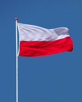 Poolse Vlag - Polen Vlag - 90x150cm - Poland Flag - Originele Kleuren - Sterke Kwaliteit Incl Bevestigingsringen - Hoogmoed Vlaggen