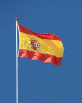 Spaanse Vlag - Spanje Vlag - 90x150cm - Spain Flag - Originele Kleuren - Sterke Kwaliteit Incl Bevestigingsringen - Hoogmoed Vlaggen