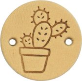 Leren Label Cactus rond 2cm - Durable - 2 stuks