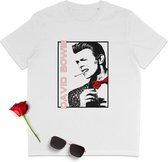 David Bowie T Shirt - tShirt Mannen - Shirt Vrouwen - Rebel Rebel t-shirt dames - Muziek shirt heren - Unisex shirt maten: S M L XL XXL XXXL - t-shirt kleuren: Wit, Grijs (Anthraci