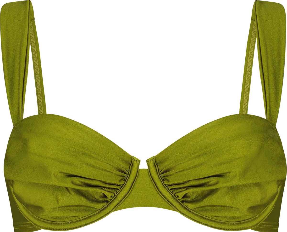 Hunkemöller Dames Badmode Niet-voorgevormde beugel bikinitop Palm - Groen - maat D85