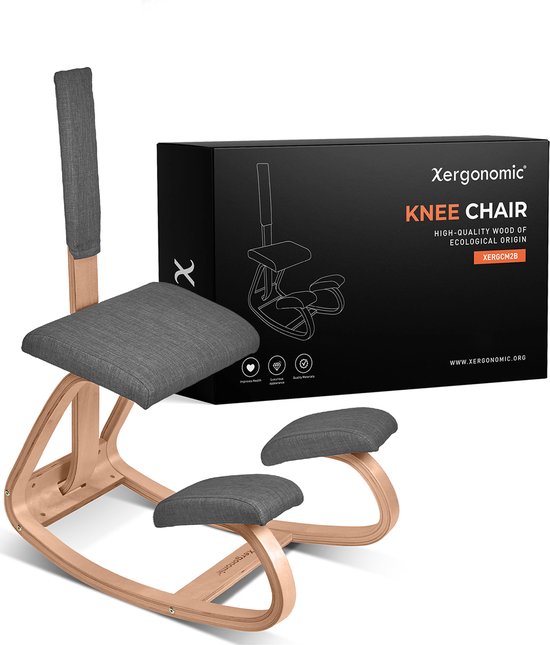 Xergonomic – Ergonomische kniestoel met rugleuning
