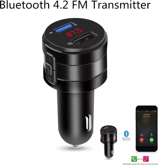 Fastsurfe - Fm Zender - Bluetooth - Auto - Car Charger - USB Poorten - Dual  -... | bol.com