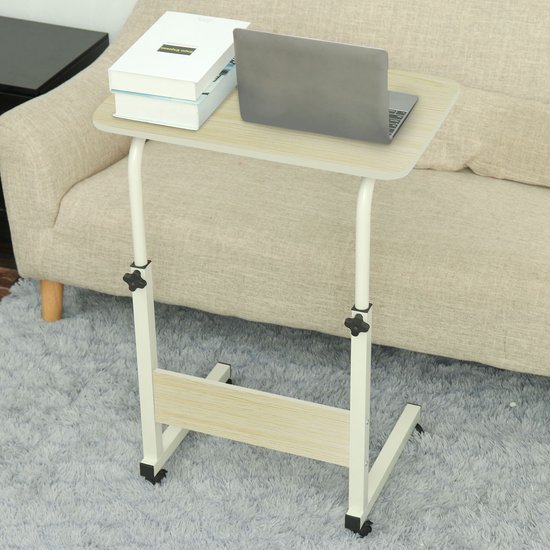 Mobiele rollende computer laptop bureau nachtkastje werkstation in hoogte verstelbare tafelplank - color- black - Meubels kopen? | Korting tot 33