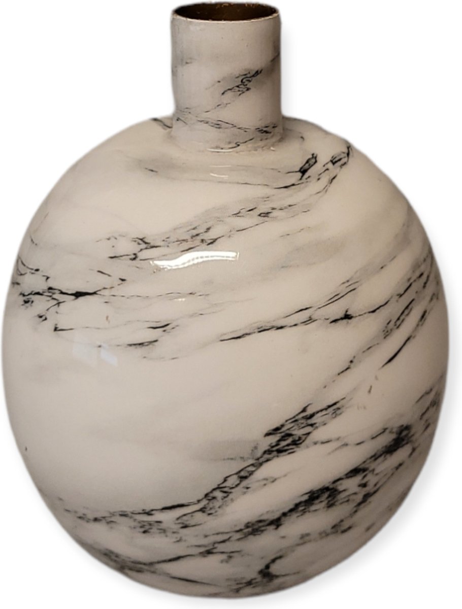 Branded By Kaarsenhouder Kandelaar Otis Marmer - Wit - 13 cm hoog