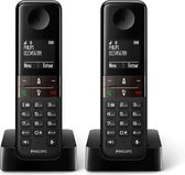 Philips D4702B Vaste Telefoon - 2 Handsets - Draadloos - Huistelefoon - Senioren - Draadloze - Zwart