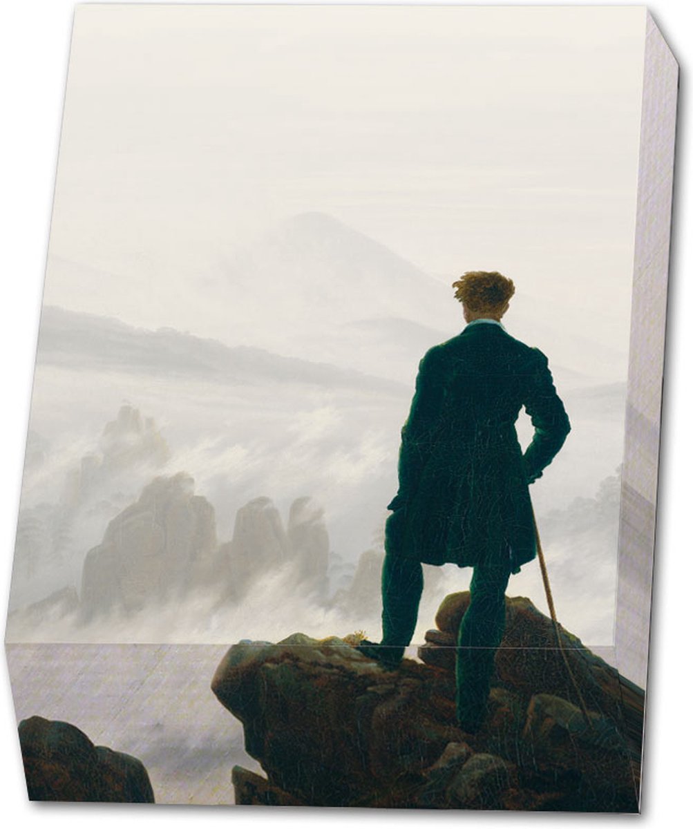 Bekking & Blitz - Memoblok - Memo blocnote - Notitieblok - Kunst - Wanderer über dem Nebelmeer - Caspar David Friedrich - Hamburger Kunsthalle - Uniek design