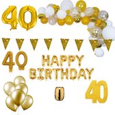 40 jaar Verjaardag Versiering Pakket Goud XL