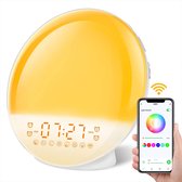 B-care Wake-up light - Wifi Smart - Smart Life App - Lichtwekker - Wekkerradio - Slaaphulp - Digitale Wekker Met Lamp - Sfeerverlichting - FM-radio - Snooze Functie - 8 Natuurgelui