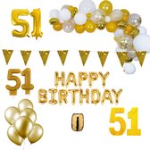 51 jaar Verjaardag Versiering Pakket Goud XL