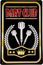 Dart club - Metalen bord - Wandbord - Darts - 20 x 30cm - UV bestendig - Eco vriendelijk - Metalen decoratie - Cadeau - Bar decoratie - Wand bord - Snelle levering - Cave & Garden
