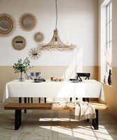 Mistral Home Tafelkleed - 150x250 cm - Gerecycleerd tafellaken - Duurzaam - Katoen linnen - Ecru