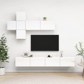 vidaXL 7-delige Tv-meubelset spaanplaat hoogglans wit