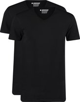 Garage 0222- Bio-Cotton Bodyfit 2-pack T-shirt V-hals korte mouw zwart 3XL 95% organisch katoen 5% elastan