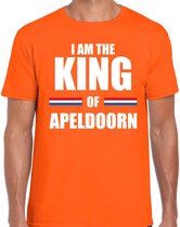 Koningsdag t-shirt I am the King of Apeldoorn - oranje - heren - Kingsday Apeldoorn outfit / kleding / shirt XXL