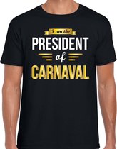 President of Carnaval feest t-shirt zwart voor heren - party shirt - Verkleedshirts Carnaval M