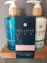 relaxing spa - handzeep - handlotion - geschenk set - lavendel - hand verzorging  cadeau set