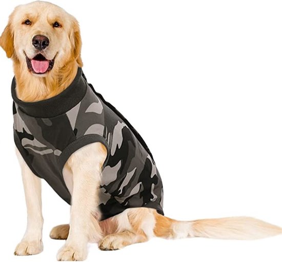 Sharon B - medical pet shirt - camo grijs - maat XXXL - honden romper - na... | bol.com
