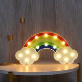Nachtlamp Regenboog met Wolkjes - 30.5*16cm - Rainbow Kinderkamer Babykamer