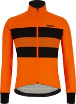 Santini Fietsjack Winter Heren Oranje Zwart - Colore Bengal Winter Jacket Orange Fluo - XL