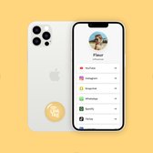 LinkTag Sticker - Geel - Digitaal visitekaartje - Deel je social media in één tap - NFC telefoon sticker
